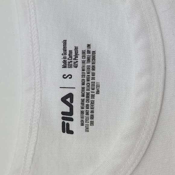 FILA tank top white cotton with Fila logo print size S - Picture 7 of 9